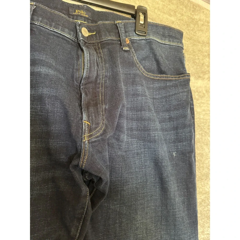 Polo Ralph Lauren Hampton Relaxed Straight Jeans Mens 36x34 Dark Wash Indigo